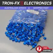 1000Pcs TE7508 20AWG 2*0.75mm² BLUE Insulated Dual Ferrule Bootlace Crimp
