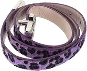 [FOMIYES] Vintage Western Belt: Retro Wide Leopard Print Buckle Belt For Jeans Pants Dress Ideal For Parties And Everyday Use Purple