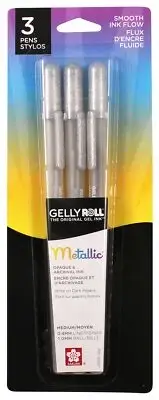 Sakura Gelly Roll Metallic Medium Point Pens 3/Pkg-Silver