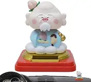 Car Figures for Dashboard,Solar Chinese Decor for Desktop | Stylish Chinese Lucky Birthday God Model, Solar Powered Shaking Ornament