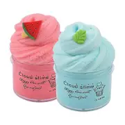 Elrachen Fluffy Cloud Slime Set of 2, DIY Slime Soft and Stretchy, Scented Slime for Children, Party Favour, Putty Toys for Girls and Boys, Funny Toy