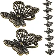 ZUNOXAZ 12 Pcs Vintage Butterfly Drawer Pulls Decorative Knobs for Cabinets Dressers and Jewelry Boxes Easy Installation Single Hole Design for Home and Office Furniture
