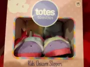 Totes Toasties Kids Unicorn Slippers Small 11-12 New In Box