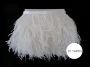 10 Yards - Snow White Ostrich Fringe Trim Wholesale Feather Costume Wedding