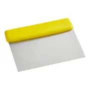 Choice 6 1/4" x 3" Dough Cutter / Bench Scraper with Yellow Handle