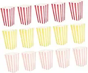 SHOWERORO 60ct Popcorn Paper Boxes Striped Pattern Party Snack Container Lightweight Portable Party Snack Box Nights