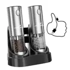 Electric Salt and Pepper Grinder Set with USB Charging Base, 95ml Large Capacity