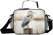 Heron Lake Retro Insulated Lunch Box for Women Men - Ideal for Work, Picnics - Includes Adjustable Shoulder Strap