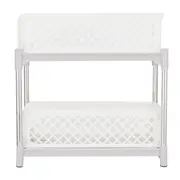 2-Layer Bathroom Sliding Basket Storage Cabinet Organizer with Pull Out Drawers White