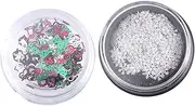 Healvian 2pcs Christmas Nail Decals Set Snowflake Sequins Manicure Stickers Nail Art Decorations