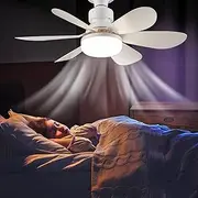 Generic 52CM Small Ceiling Fan with Light and Remote, E27 Socket 40W LED Light Bulb, 6 Blades, Dimmable 3 Color Temperatures, Perfect for Kid’s Room, Bedroom, Living Room