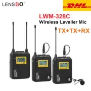 LENSGO LWM-328C Wireless Lavalier Microphone System for Smartphone Camera DSLR