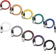 10 Pack of 3ft XLR Cable, ABuff Profession Balanced 3 Pin XLR Male to Female XLR Patch Cable Great for Microphone, Audio, Guitar, Speaker