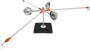 Bird Reflective Spinning Deterrent Devices for Outside Keep Birds Away Pigeon Woodpeckers Deterrent for Garden Roofs(Silver, with Base and Pole)