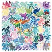 50 Pack Cool Turtle Stickers for Laptop/Water Bottle/Phone Case/Tablet/Notebook