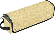 [sanluoli] Hair Tool Travel Bag with Heat Resistant Mat Curling Iron Travel Holder Storage Bag Yellow Mint Floral Travel Essentials for Women