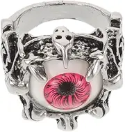 [DECOMELODY] Titanium Steel Devil's Eye Ring Gothic Design Ring for Women Men Halloween Party