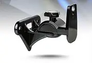 (1 Pair) GU8W2 Zinc Alloy Universal Surround Speaker Wall Mount Bracket Rotating Speaker Hanger Loading 15kgs 33lbs (Black)