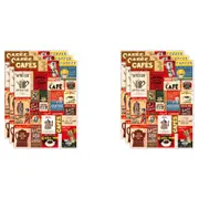6x Cavallini Paper Poster Prints/Gift Wrap Wall Art Home Decor 50x70cm Coffee