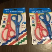 2-Pack Children's Safety Scissors Arts Crafts & School Wave+Straight Cut