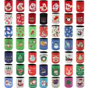 6x Christmas Stubby Stubbie Holders Beer Bottle Drink Can Cooler Santa Reindeer