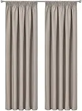 Blackout Pencil Pleat Curtain 3 Layers Fabric Thermal Insulated Curtain Drapes Bedroom Blockout Curtain Room Darkening 300cmWx230cmD Sand 1Panel