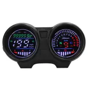 LED Motorcycle Speedometer Odometer 13000RPM 199KMH Electric Tachometer Fuel Gauge Voltmeter 12 V black
