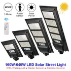 Solar Street Light Radar Sensor Yard Remote Control Energy Saving LED Lamp