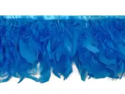 1 Yard – Turquoise Blue Chandelle Turkey Fluffy Feather Trim Halloween Costume