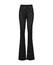 Chloé Lace Detailed Bootcut Pants FR38 Black