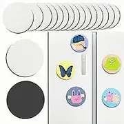 15Pcs Mini Canvas Boards for Painting, 3" Round Shape, Mixed Media, Cotton, White