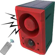 Solar Motion Sensor Sound Alarm Warning Strobe Light Recording Adjustable Volume