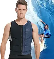 Life Jacket, 3MM High Elastic Diving Fabric Paddle Boarding Buoyancy Vest Adults Breathable Float Life Vests for Kayak Fishing Snorkel Diving Surfing Motorboat
