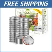 Complete Canning Kit: 144Pcs Wide Mouth Lids with Durable Seals for Preserving