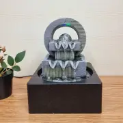 24cm Water Fountain, Water Feature with LED Light, Table top Fountain