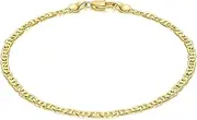 [CISSIEPERAL] Ankle Bracelets 14K Gold Anklets for Women Waterproof 3.4mm Mariner Chain Anklets for Women Women’s Ankle Bracelet Anchor Chain 9’’ 10’’ 11’’