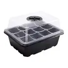 12 Holes Seed Grow Planter Box Greenhouse Garden Plant Seeding Tray (Black)