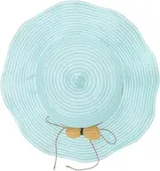 [Homoyoyo] Straw Sun Hat Breathable Protection Summer Beach Hat for Outdoor Activities Stylish with Bow Design for Spring and Summer Blue