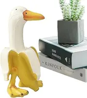 Banana Duck Garden Statue, Resin Art Statues, Funny Little Duck Figurine, Banana Duck Yard Art for Car, Desktop