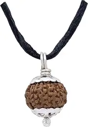 [Generic] Aashita Creations 8 Mukhi Rudraksha Made in Silver Metal Lab Certified (Origin - Java) Hand Picked Matured Rudraksha Bead