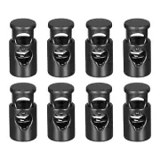 8Pcs Metal Cord Locks, 5mm Single Hole Toggle Spring Stop, Black