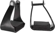 POM Plastic Stirrups Western Horse Riding Safety Saddle Trail Black Cushioned Foam Foot Pad