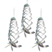 12 pcs Bird Repellent Wind Twisting Scare Rods Reflective Spiral 45cm Long A+