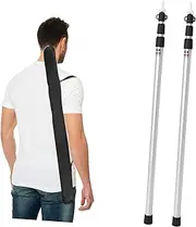 Alasum 1 Set Telescopic Tent Poles Adjustable Aluminum Tarp Awning Rods for Camping Canopy Durable Height with Storage Bag Versatile for Outdoor Activities and Rain Shelters