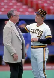 Manager Chuck Tanner Pittsburgh Pirates talks to team General Mana- Old Photo