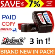 NEW Deskmate Pre-Inked Multi Stamp Stacker Paid Copy Entered Red Blue 3in1 49593