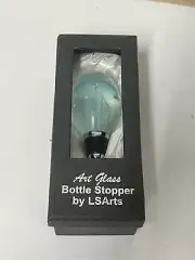 LS Arts Glass Wine Bottle Stopper Glass cork Multi-colored GLOBE NEW NIP 4" G1