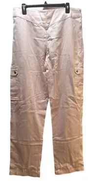 Chef Revival Women's Pink Cargo Chef Pants sz 12 Tall cotton new 36" inseam