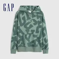 在飛比找蝦皮商城優惠-Gap 男裝 Logo刷毛帽T-綠色(448001)