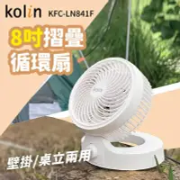 在飛比找PChome24h購物優惠-【Kolin歌林】8吋 摺疊循環扇 桌扇/壁掛 KFC-LN